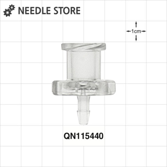 [QN115440] 바브 실린지 튜빙 암 루어 잠금 커넥터 (PC) 1.6mm ID 튜브에 적합